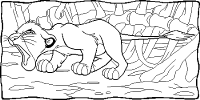 A coloring page of the lion king